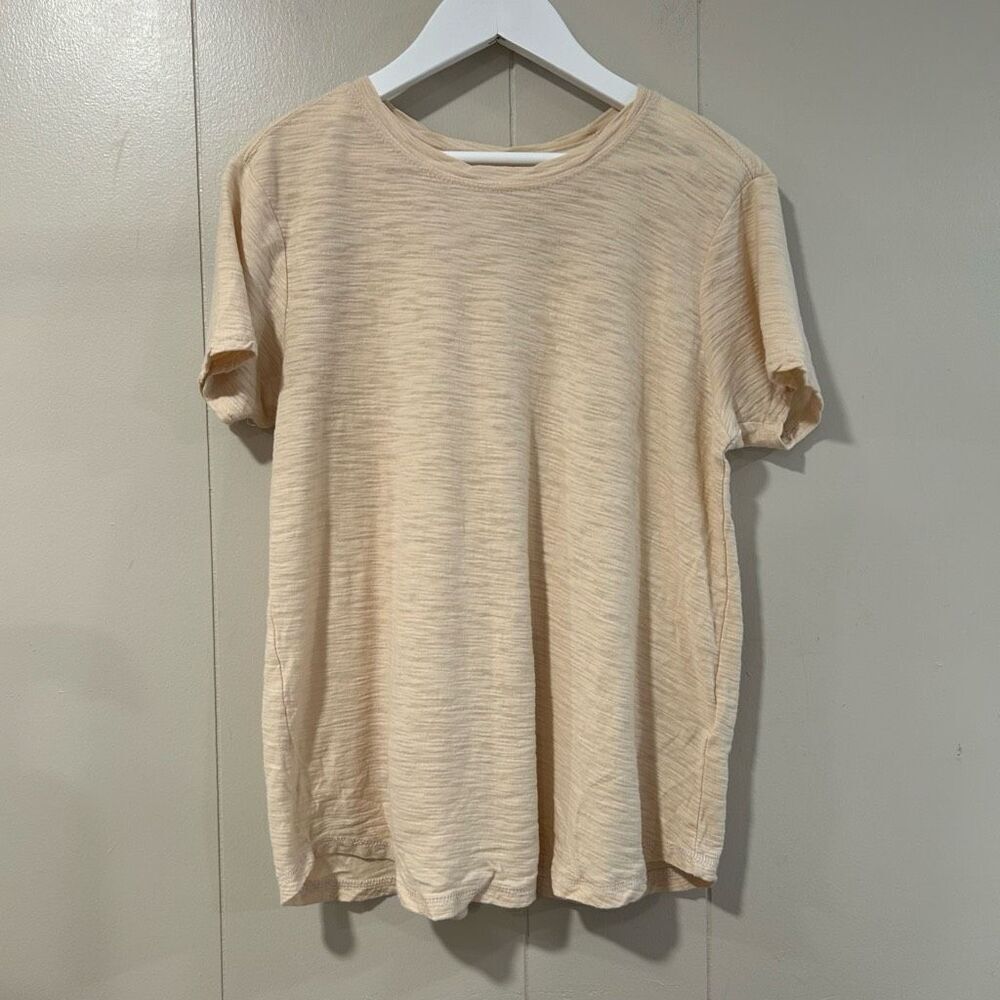 Pilcro Beige Slub Knit Short Sleeve Tee Size XS | Anthropologie Minimalist Top
